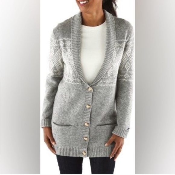 NORTH FACE Jacquardigan Sweater Knit Aztec Print Cardigan Size S - Picture 16 of 16